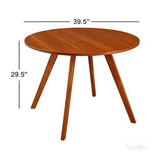 Mesa Blanca <span class=keywords><strong>en</strong></span> Oferta con Acabado <span class=keywords><strong>en</strong></span> Madera de Nogal, Mesa de Comedor Redonda - Product Image 2