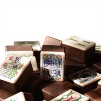 Ensemble de Mahjong Rétro Style Impérial en Bois de Santal Noir Artisanal avec Incrustations de Nacre, pour Usage Domestique, en Bois Massif, à Mélanger à la Main
