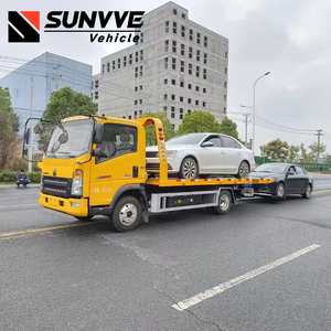 Camion de dépannage Sinotruk HOWO neuf et d'occasion, 5 tonnes, avec treuil, plateforme, roues relevables, plateau plat - Product Image 4