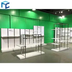 Loja inteira Personalização Loja roupas Móveis Roupas moda Display Stand Metal Prateleira Roupas Racks Para Boutique