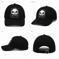 Gorra de Béisbol Minimalista con Bordado de Cresta de Panda, de Algodón Estructurado, Visera Curva, Ajustable con Cierre a Presión, para Moda Urbana y Venta Minorista