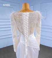 FEISHILUO cristal sirène robes de mariée manches longues luxe poire perle ivoire robe de mariée sur mesure