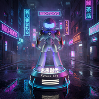 Sculpture de robot en résine FRP avec éclairage LED personnalisé, style moderne, sculpture de robot décorative