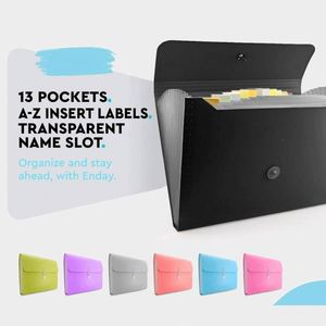 2-Pack-13 Pockets <b>A4</b> Letter Size Paper Document Receipt Organizer Accordion Filing <b>Folder</b> Expanding File Holder Organizer - Product Image 2