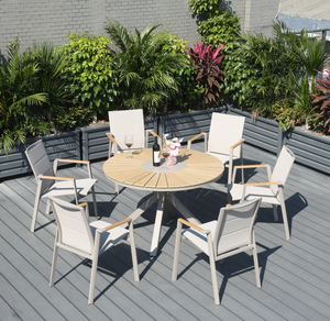 Direct van de fabriek: luxe tuinmeubelenset, weerbestendig touwgeweven eetstoelen en ronde aluminium bistrotafel - Product Image 3