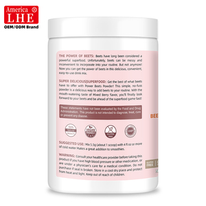 Fabricante de Polvo de Remolacha Personalizado, Suplemento Energético para Hombres y Mujeres, 330G, Suplemento Power Beets - Product Image 6