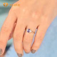 Bague de fiançailles VLOVE ovale saphir et diamants de laboratoire poire et ronds en or jaune massif 14 carats pour femme, bijoux fins pour mariage et anniversaire