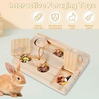 Jouet de forrage en bois massif pour hamsters, distributeur de friandises multi-trous, jeu interactif qui soulage l'ennui pour les hamsters et les petits rongeurs