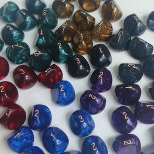 Juego de dados poliédricos personalizables con efecto mármol, redondeados en 3 lados para juegos de mesa D&D RPG, dados D3 de acrílico con efecto perla - Product Image 4