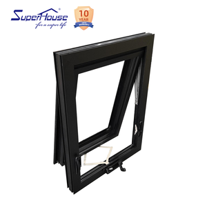 Fenêtre à auvent <span class=keywords><strong>en</strong></span> aluminium noir avec verre trempé de taille personnalisée, design moderne de style américain Superhouse, conforme aux normes NFRC - Product Image 4