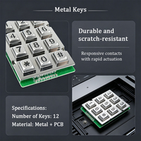 Clavier lumineux 3x4 à 12 touches / Clavier en caoutchouc silicone sur mesure / Clavier de contrôle d'accès