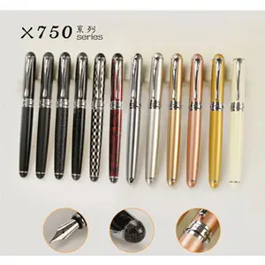 Jinhao caneta de fonte, 750 série, luxuosa, de metal, chinesa, para presentes, negócios, escola, escritório