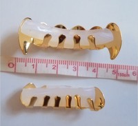 En gros Grillz plaqué or avec diamants CZ, bijoux dentaires Hip Hop, ensemble de couvre-dents en cuivre pour hommes et femmes