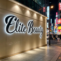 Panneau publicitaire extérieur 3D en acier inoxydable, enseigne rétroéclairée par LED, lettres en métal pour magasin de vêtements
