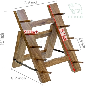 Support de rangement pliable en bois d'acacia pour couteaux de boucher, séchoir à couteaux de cuisine - Product Image 4