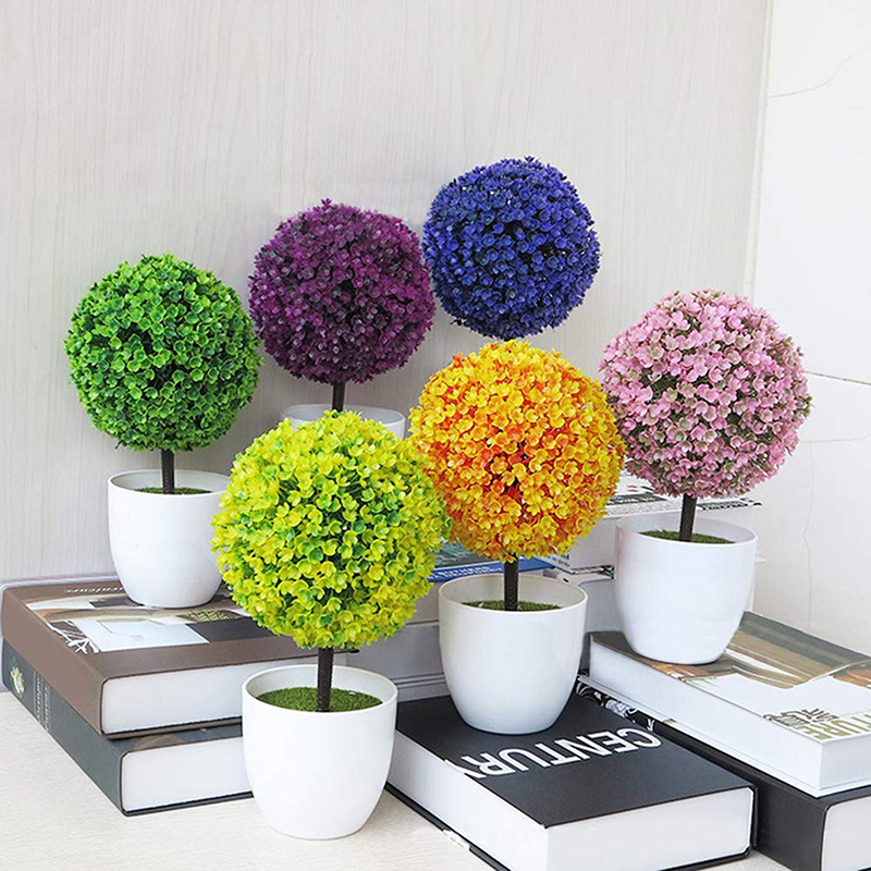 Home Decor Desktop Ornaments Small Artificial Plants Bonsai Plastic Simulation Tree Decorative Fake Flowers in Pot
