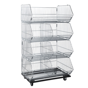 Toptan çinko katlanır İstifleme kafesi demir galvanizli depolama kafesi katlanabilir süpermarket depo - Product Image 1