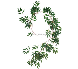 Artificial Vine Green Plant Decoration Cover Strip <strong>Grape</strong> Leaf Ivy Hedge Plastic UV Resistant Landscaper - Product Image 5