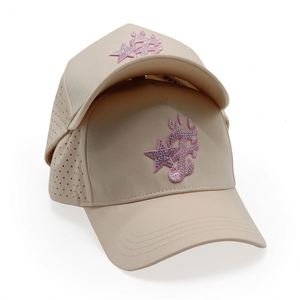 Casquette de baseball personnalisée OEM ODM avec logo en strass, visière incurvée perforée au laser, style streetwear pour marques de créateurs - Product Image 4