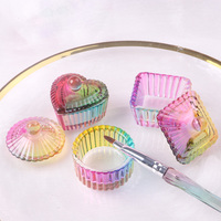 TSZS Nail Liquid Cup Monomer Square Crystal Nail Dappen Dish Rinbow Brush Washing Cup Nails Glass Dappen Dish avec couvercle