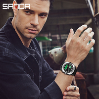 SANDA 3370 Herren Luxus Antik Casual Digitaluhr Multifunktionale Outdoor-Sportuhr Leuchtend Wasserdicht Alarm Chronograph