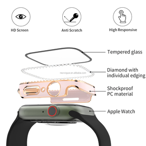 NEXVOGUE pour I <span class=keywords><strong>Watch</strong></span> Boîtier <span class=keywords><strong>45</strong></span> <span class=keywords><strong>mm</strong></span> Couleur noire Couverture diamant de luxe I <span class=keywords><strong>Watch</strong></span> ultra 49 <span class=keywords><strong>mm</strong></span> Protecteur - Product Image 2