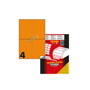 8 Etiquetas Adhesivas Fluorescentes Naranja, Paquete de 10 Cajas, Blister de 100 Hojas, Etiquetas Adhesivas Gruesas para Productos - Product Image 1