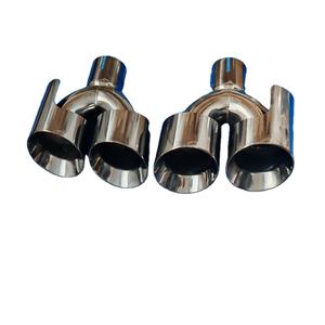 Embout d'échappement en titane noir de 4 pouces, forme en Y, design de poisson volant, coupe inclinée, embout de silencieux double en acier inoxydable, tuyau d'échappement - Product Image 6