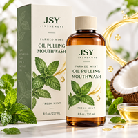 Bain de bouche à l'huile de menthe fraîche 237 ml pour soins bucco-dentaires quotidiens et une sensation de bouche propre et rafraîchie en bouteille ambrée Marque privée