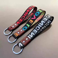 Porte-clés de voiture personnalisé et tendance avec bracelet coloré en forme de lettre pour hommes et femmes, lanière en tissu pour clés de poche