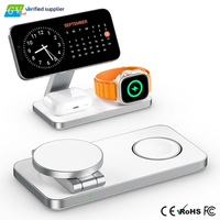 Station de charge sans fil magnétique pliable 3 en 1 25W pour téléphone portable, écouteurs et montre, charge rapide QC3.0 Type-C, chargeur de bureau