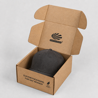 Boîte en carton ondulé personnalisée avec logo, écologique et durable, boîte rigide AE-flute pour l'emballage de casquettes et de chapeaux