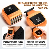 Mini rasoir magnétique à 5 lames 2-en-1 pour hommes, rasoir électrique étanche IPX7, rechargeable Type-C, vente en gros OEM