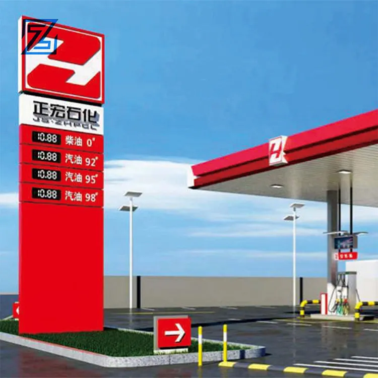 Prezzo del produttore personalizzabile apparecchiature per stazioni di servizio di grandi dimensioni Display a Led segno di prezzo del Gas stazione di benzina