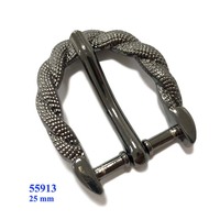 Boucles de ceinture en alliage de zinc de style occidental Boucles à ardillon en argent 25 mm