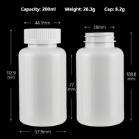 Bouteilles en plastique vides de 100 ml, 175 ml, 200 ml, contenants pour compléments alimentaires en PET avec bouchons à rabat/à vis pour les capsules de vitamines