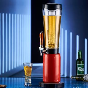 Dispensador <span class=keywords><strong>de</strong></span> bebidas <span class=keywords><strong>de</strong></span> plástico <span class=keywords><strong>de</strong></span> 3L <span class=keywords><strong>con</strong></span> logotipo personalizado, luces LED, tubos <span class=keywords><strong>de</strong></span> hielo para Bar, restaurante, barriles <span class=keywords><strong>de</strong></span> vino artesanales <span class=keywords><strong>con</strong></span> base <span class=keywords><strong>de</strong></span> lata duradera - Product Image 5