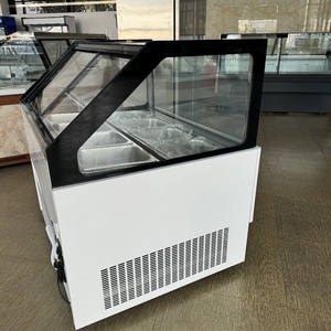 Congélateur commercial pour supermarché avec porte en verre trempé, dégivrage <span class=keywords><strong>automatique</strong></span>, refroidissement par air, vitrine à crème glacée - Product Image 4