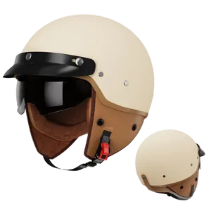 SD <span class=keywords><strong>ABS</strong></span> レトロバイク用ヘルメット、メンズハーフフェイスプロテクション、大人用クラッシュヘルメット - Product Image 1