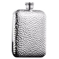Flacon de hanche en acier inoxydable de haute qualité de 6oz en gros avec bouteille de vin d'alcool de conception de travail martelé pour cadeau d'affaires