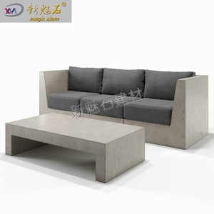 New Magic Stone Outdoor Garden <b>Bench</b> <b>Set</b> GRC UHPC Customized Size Modern Patio Furniture - Product Image 5
