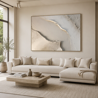 Grande peinture abstraite moderne sur toile, décoration murale neutre faite à la main pour salon, chambre, galerie, décoration intérieure