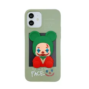 Internet celebrity suitable for iPhone 13 promax trendy brand phone case Apple 14 3D cartoon dark clown personality soft case