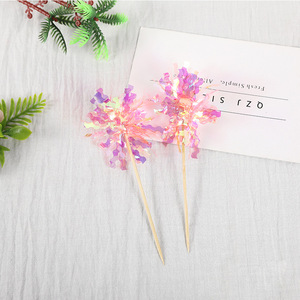 Adorno para <span class=keywords><strong>Pastel</strong></span> con Láser Arcoíris y Efecto Fuegos Artificiales, Flecos Metálicos Brillantes, para Decoración de <span class=keywords><strong>Cumpleaños</strong></span>, Aniversarios y Revelación de Género - Product Image 6