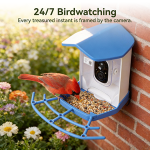 Distributeur de nourriture pour oiseaux solaire avec reconnaissance des espèces d'oiseaux par IA, caméra Wi-Fi, fonction étanche et enregistrement vidéo automatisé - Product Image 3