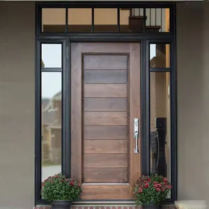 Brazilian High Quality Automatic Craftsman Door Solid Wood Pivot Door Entry Luxury Big Door For Villa