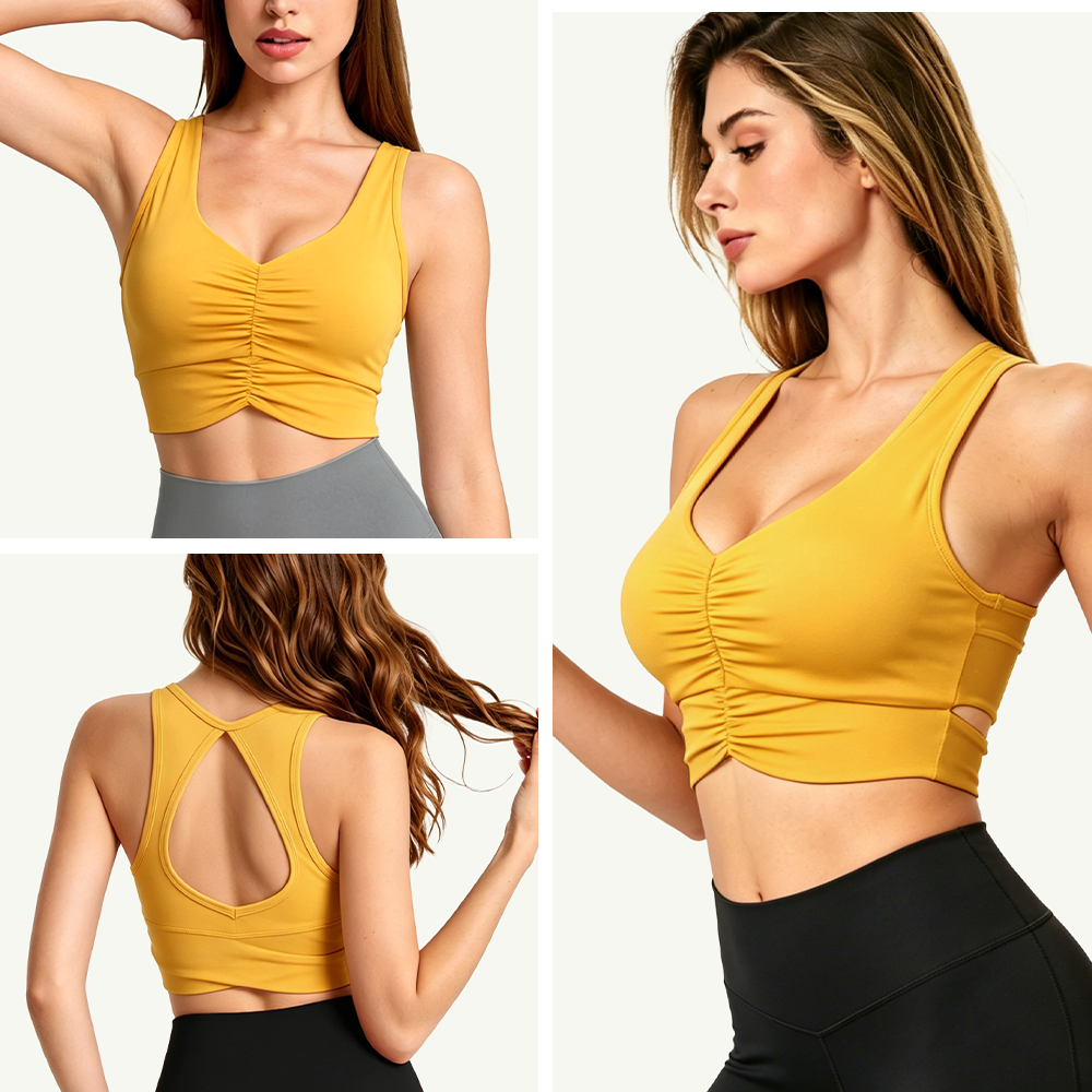 High Elasticity Sports Bra Women Medium Support Hollow Back Design Buttery Soft Yoga Workout Activewear Low MOQ