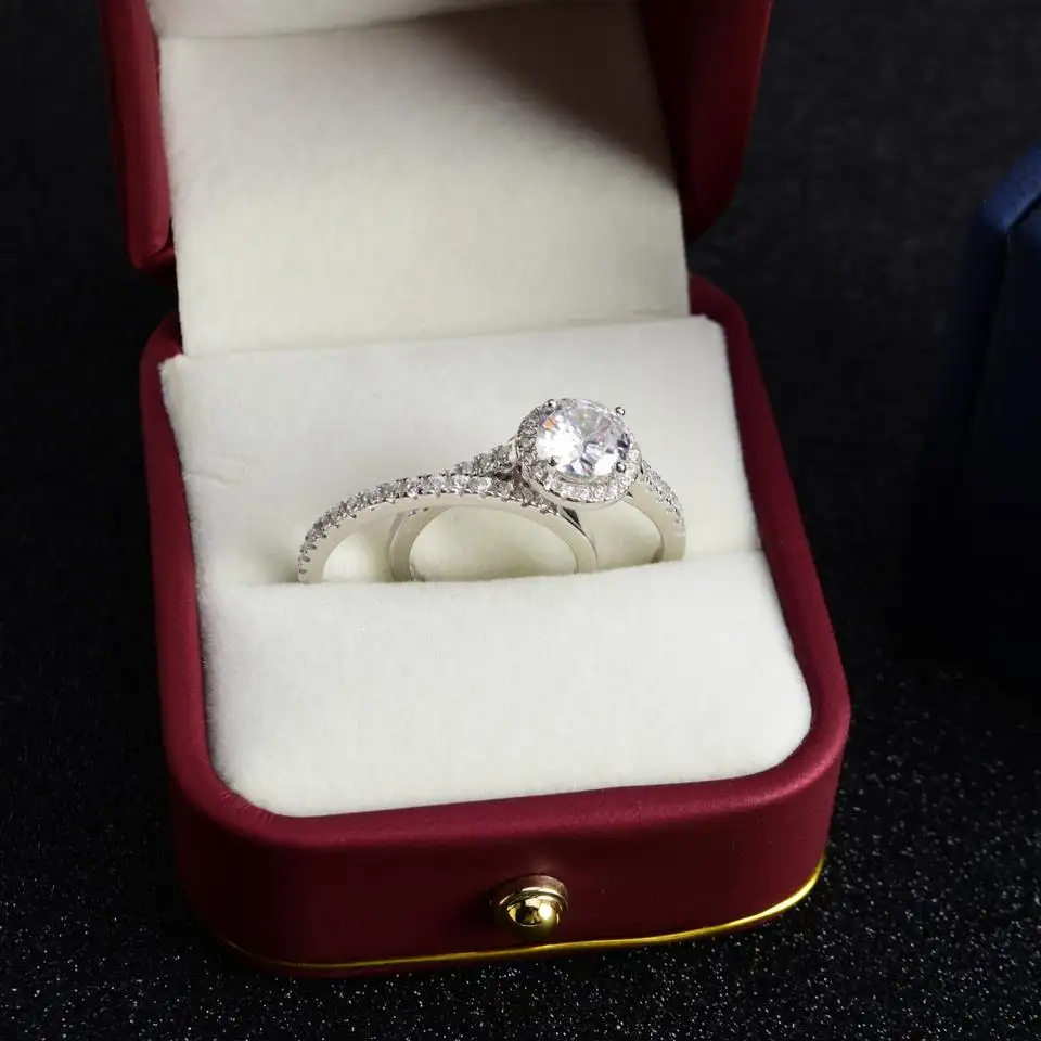 Wholesale 925 sterling silver rings jewelry women wedding rings couple set