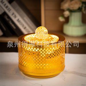 Aromatherapy <b>Diffuser</b> Metal Golden Floral Design <b>Electric</b> Essential <b>Oil</b> Burner <b>For</b> Home Office Decoration Gift - Product Image 5
