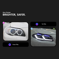 Ensemble de phares à LED DRL bleus pour BMW Série 5 F10 F18 2011-2017, clignotants, Canbus, Plug and Play, pièces auto